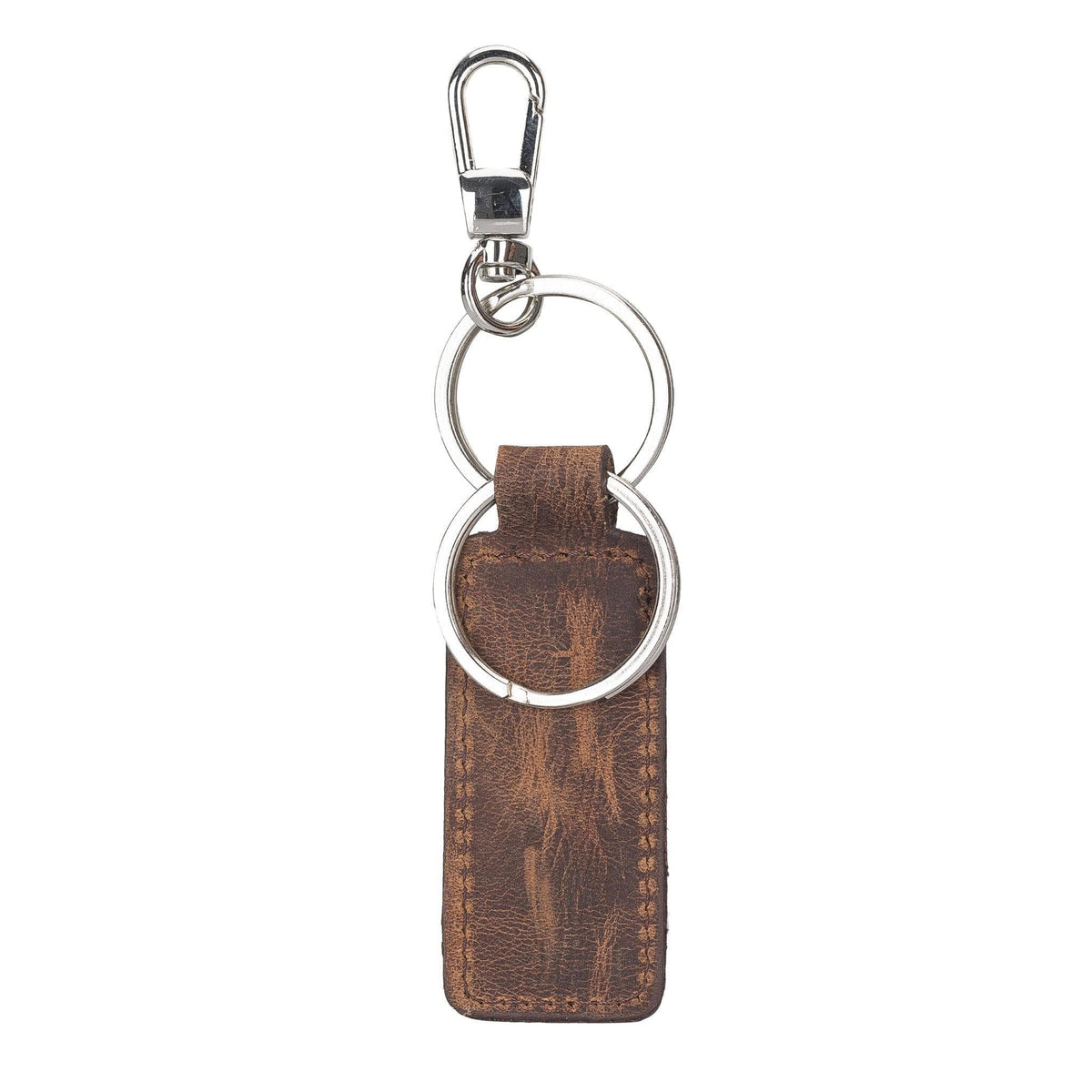 Leather Keyring in Tan Brown
