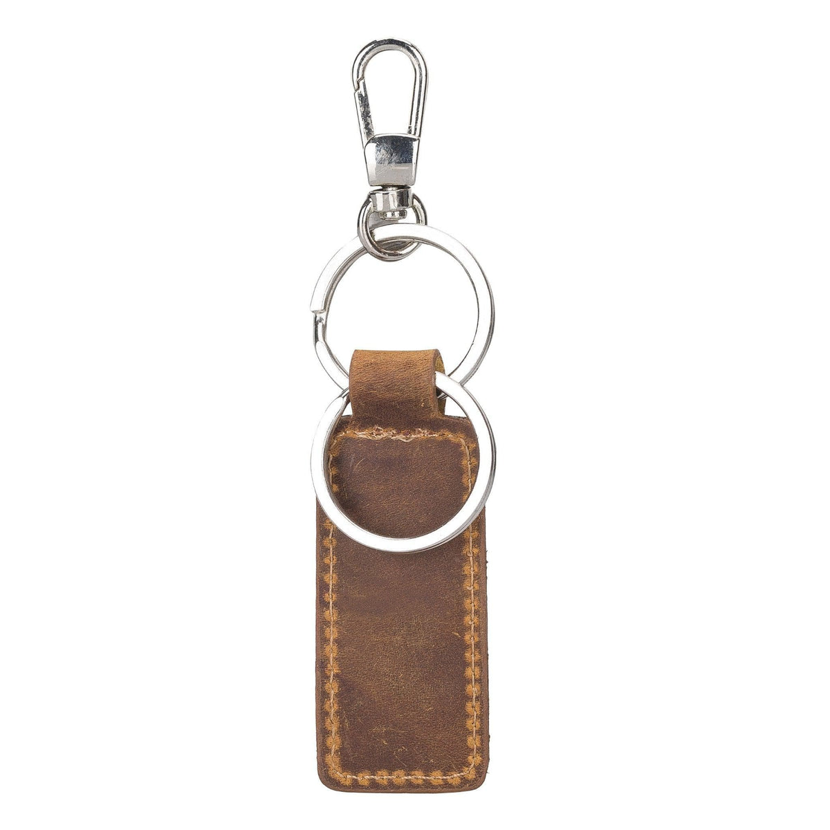 Leather Keyring in Moccasin