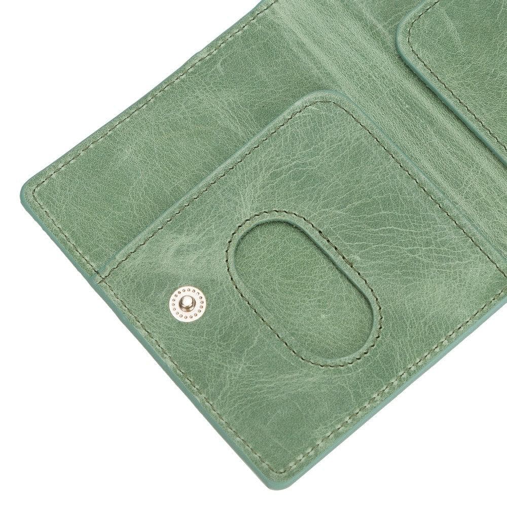Leather Wallet in Linen