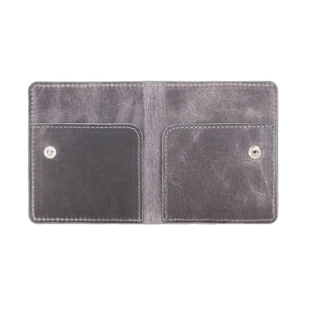 Leather Wallet in Light Grey