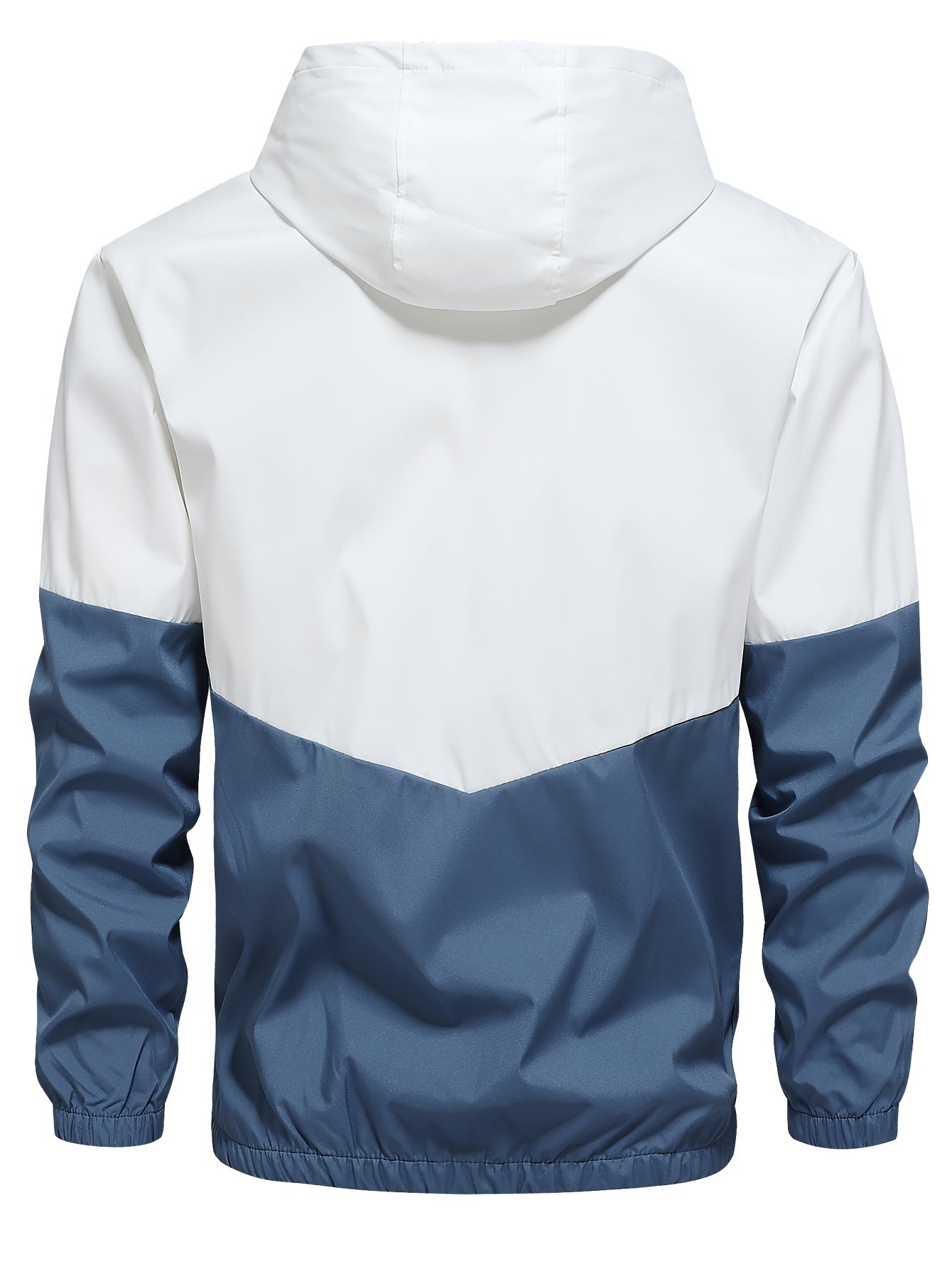 Men's Waterproof Two-Tone Tracksuit - Hooded Sport Set with Zip — close-up