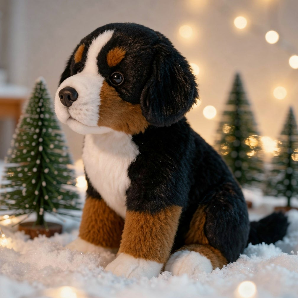 Realistic Bernese Mountain Dog puppy soft toy - view 2