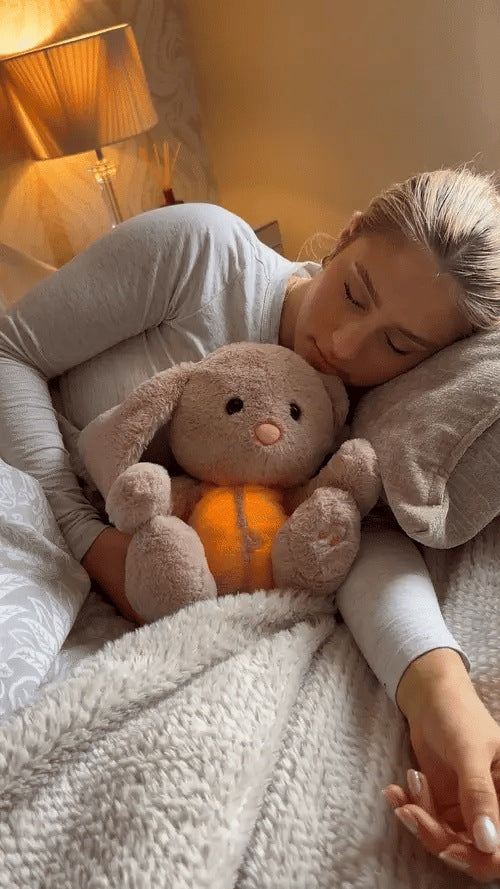 Breathing bunny soft toy with a glowing tummy - view 3