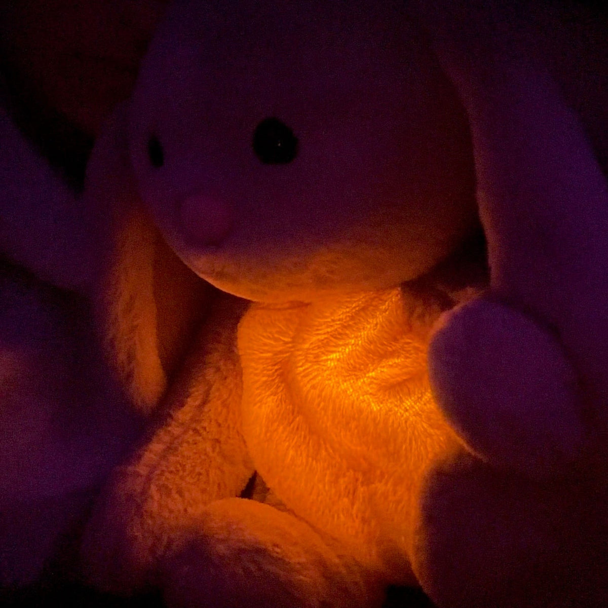 Breathing bunny soft toy with a glowing tummy - view 6