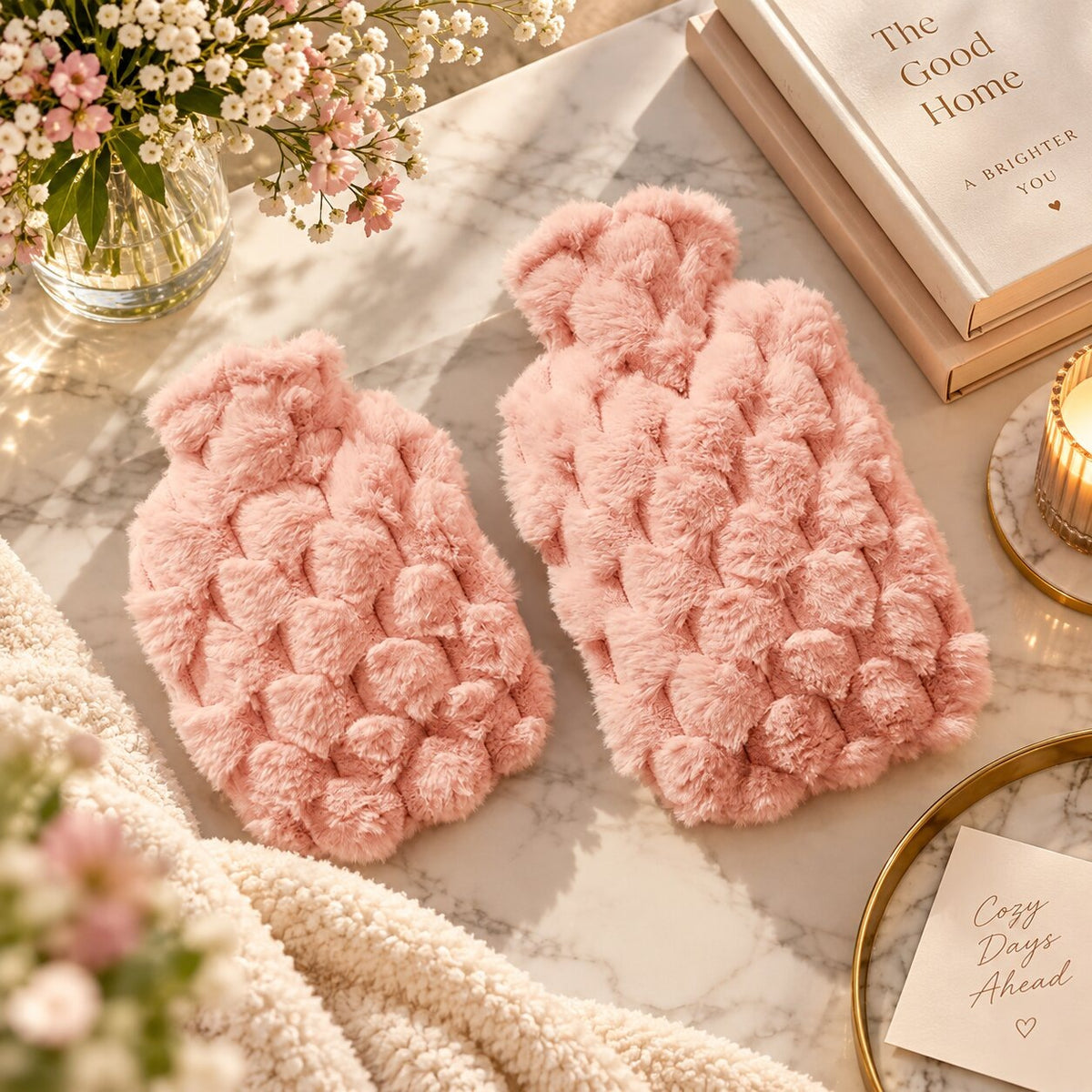 Bubble plush hot water bottle in two sizes - view 2
