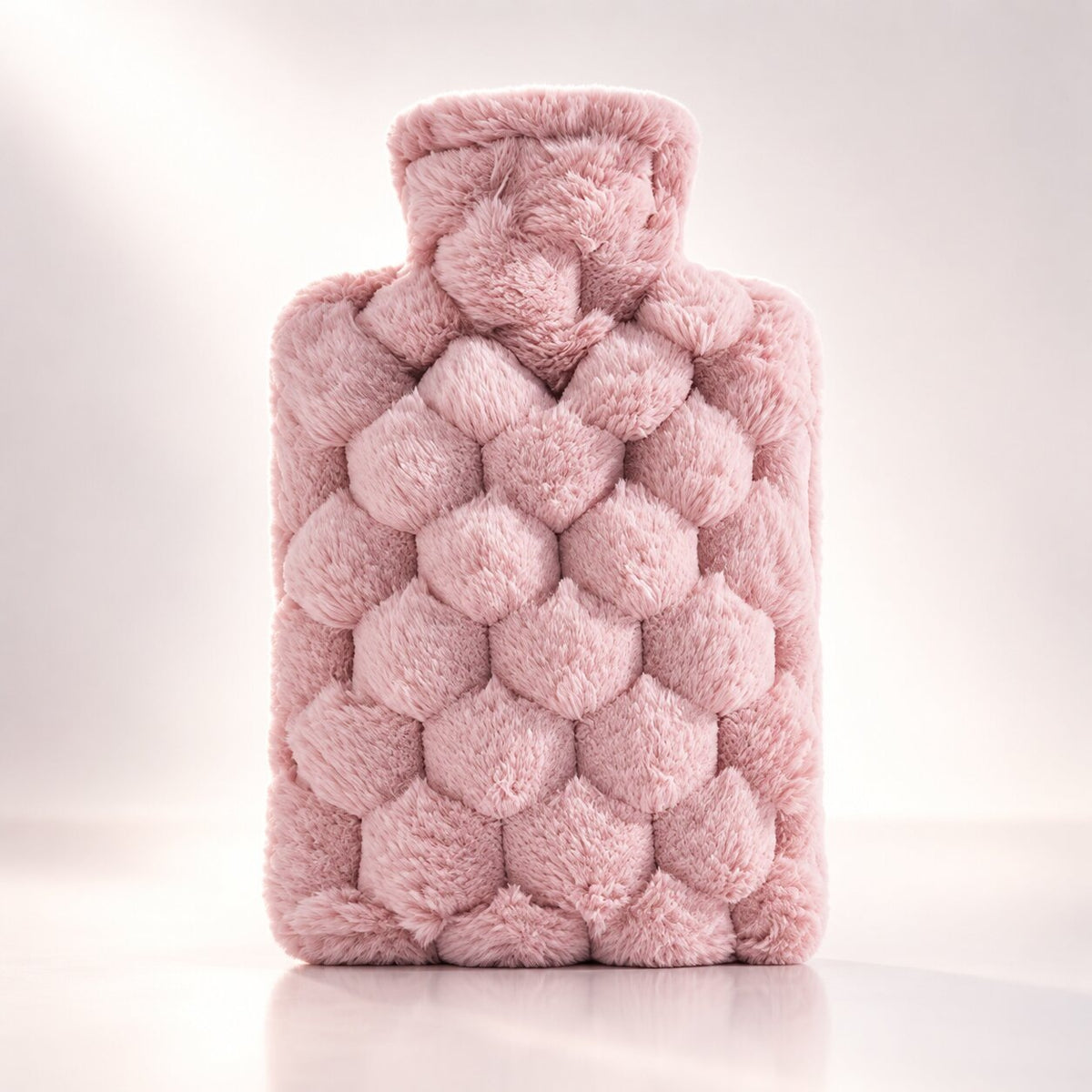 Bubble plush hot water bottle in two sizes - pink