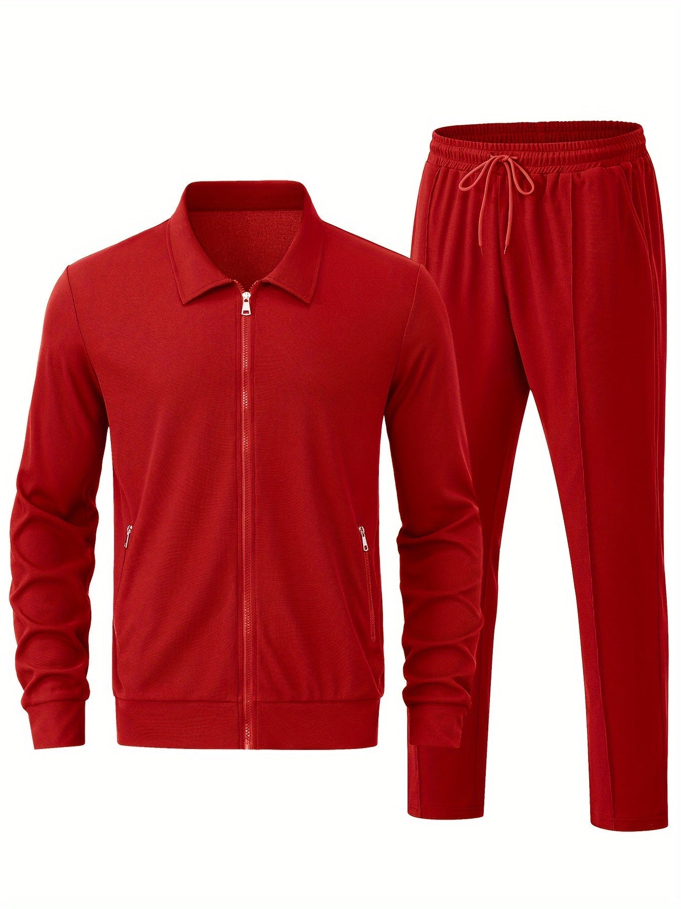 Men's Formal Stretch Tracksuit - Smart Two-Piece Co-Ord Set in Navy — back view