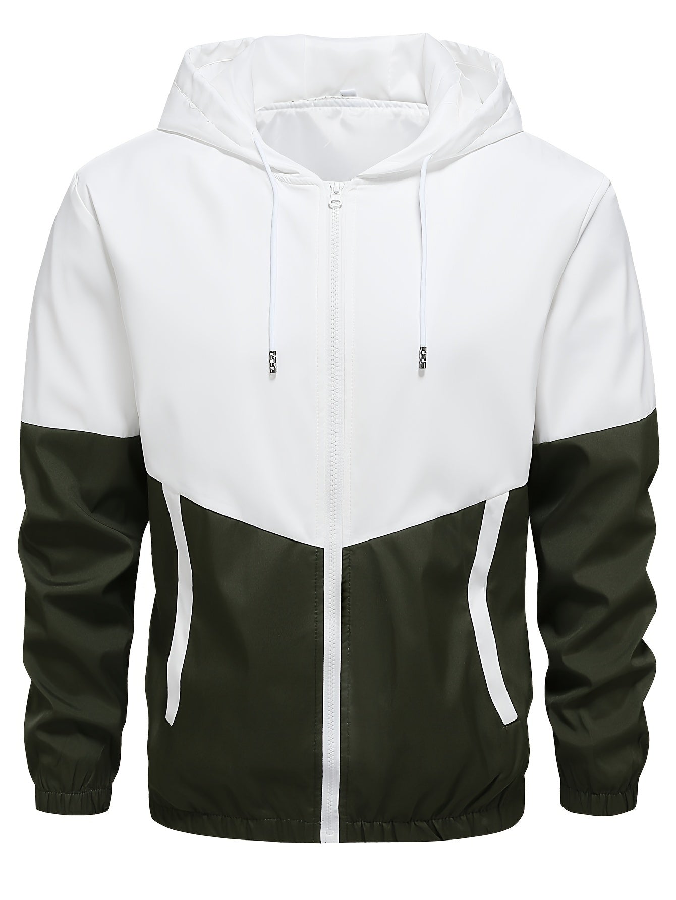 Men's Waterproof Two-Tone Tracksuit - Hooded Sport Set with Zip — side view