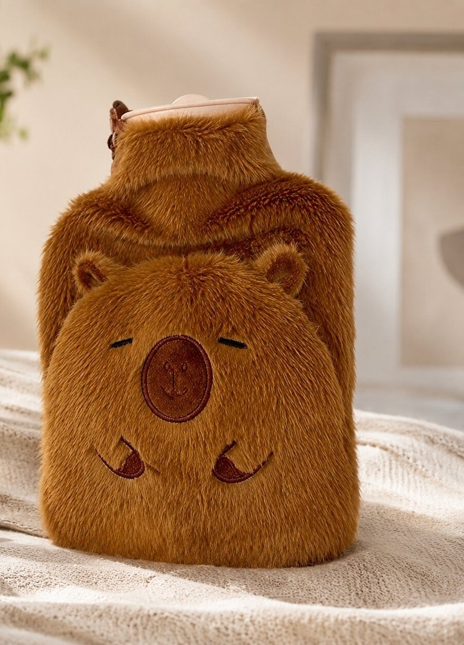 1 litre capybara hot water bottle with a plush cover - view 6