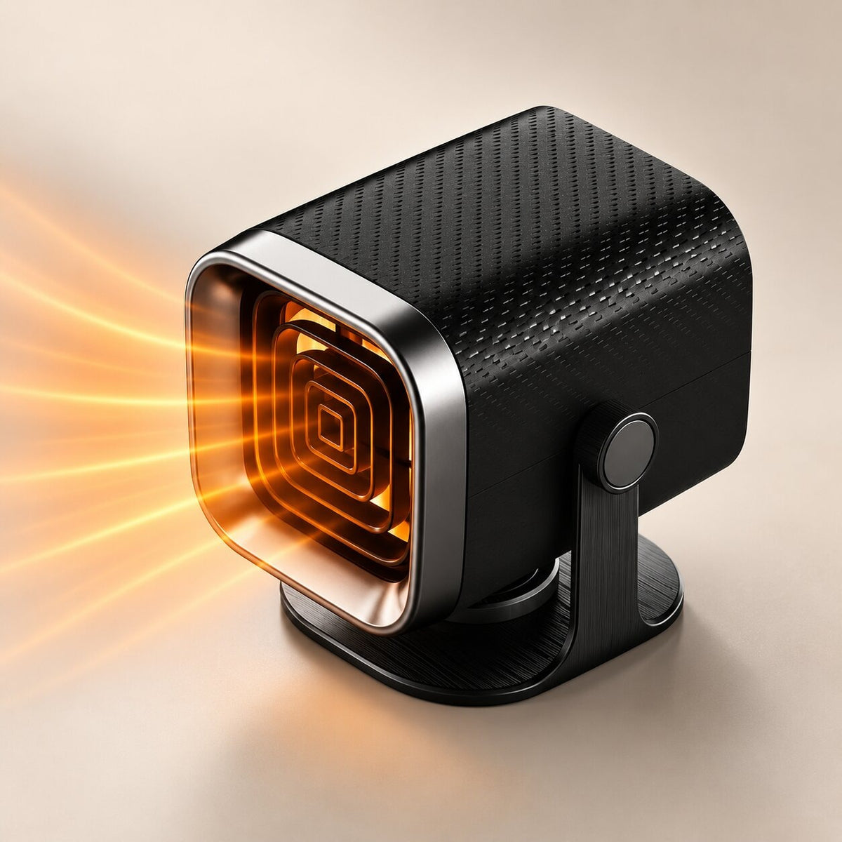 12V or 24V car heater blowing air at the windscreen - black