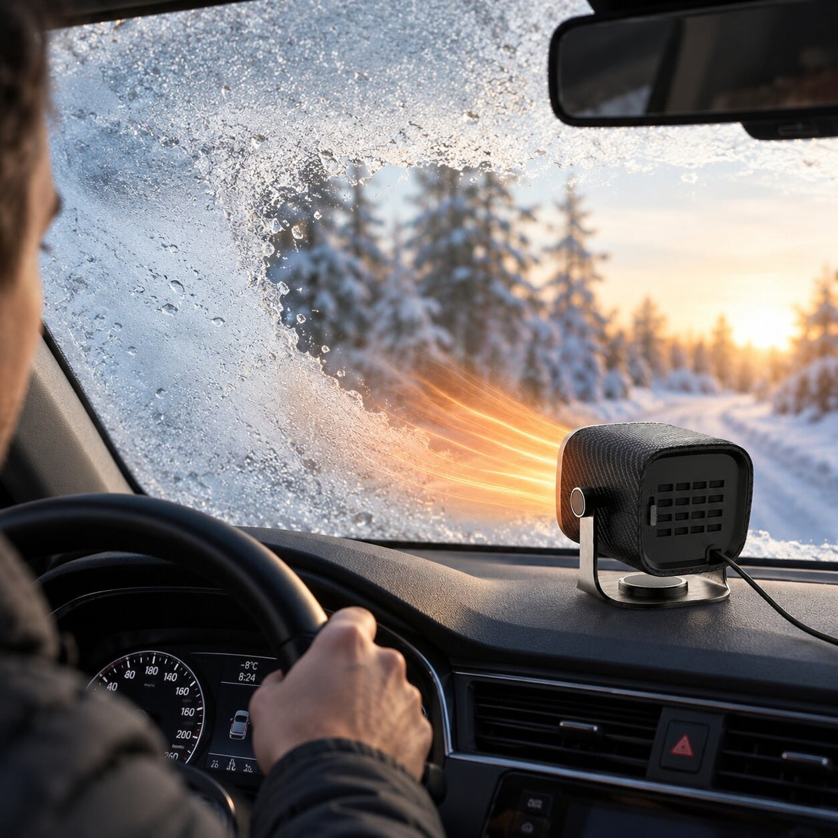 12V or 24V car heater blowing air at the windscreen - view 2