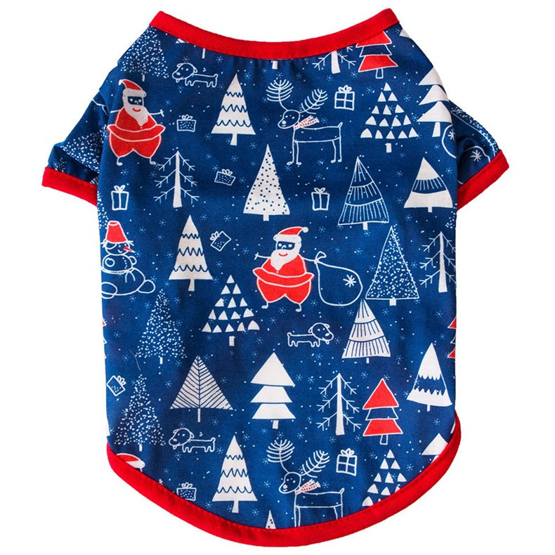 Christmas T-shirt for dogs with short sleeves and an all-over festive print