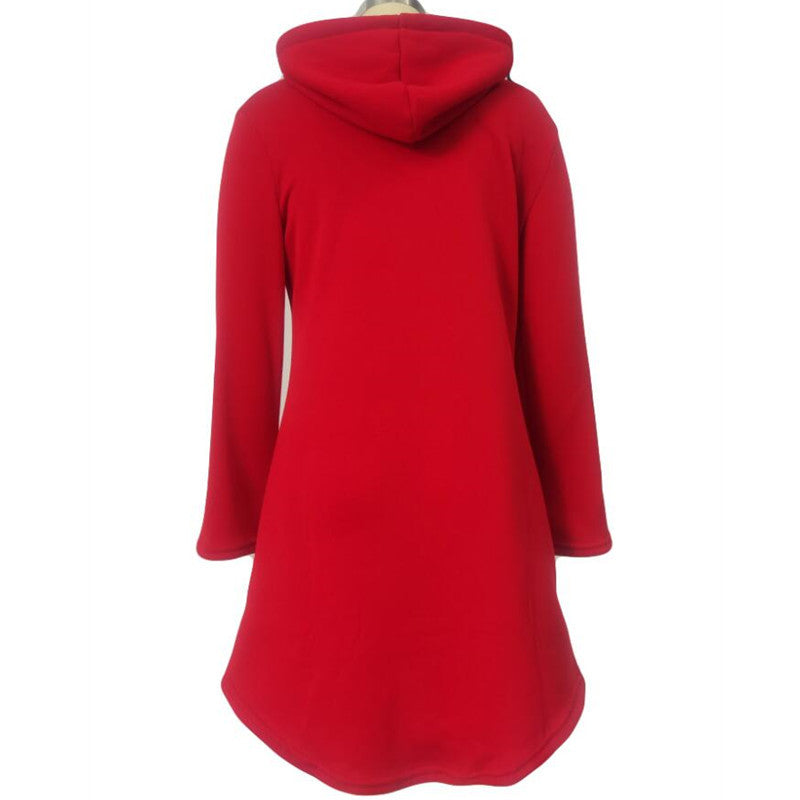 Women's Christmas hoodie dress with Father Christmas print and hood