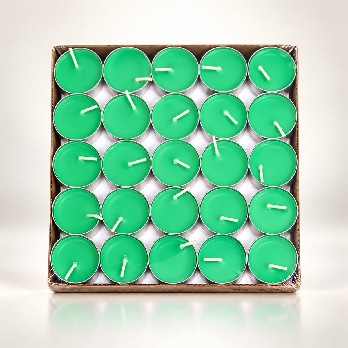Citronella-scented tea lights in boxes of 50 - green