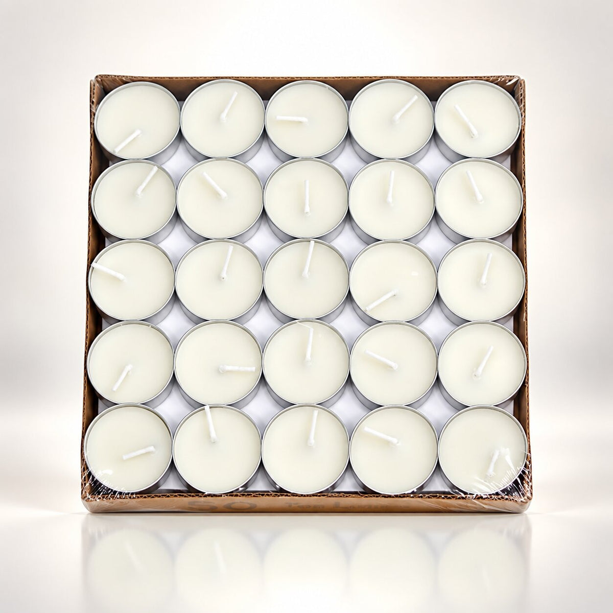 Citronella-scented tea lights in boxes of 50 - ivory