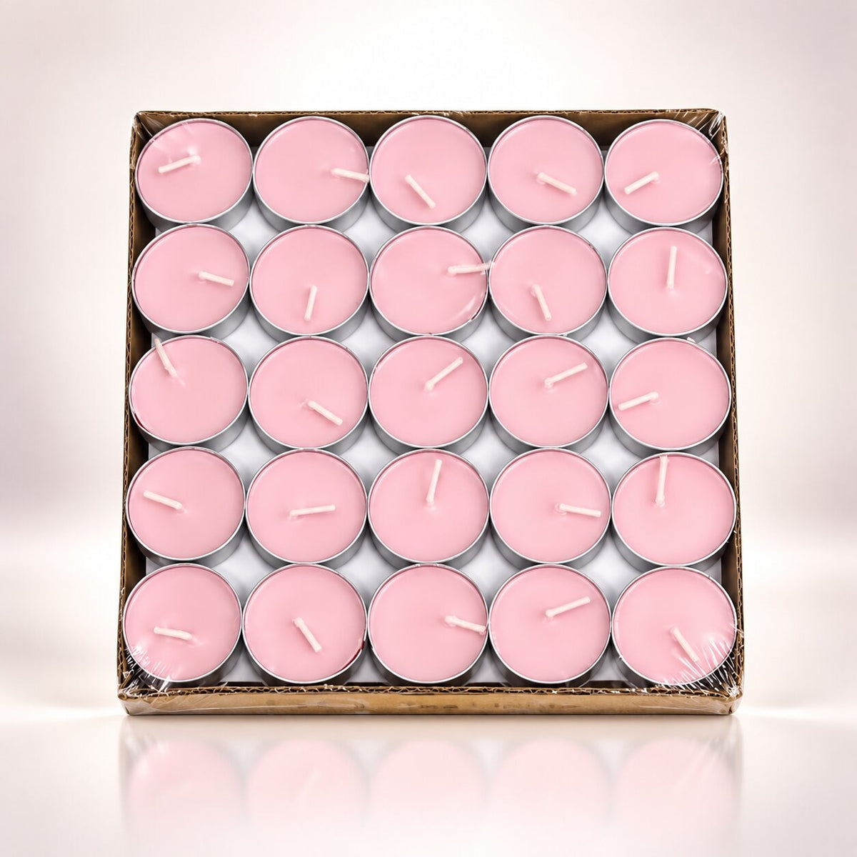 Citronella-scented tea lights in boxes of 50 - pink