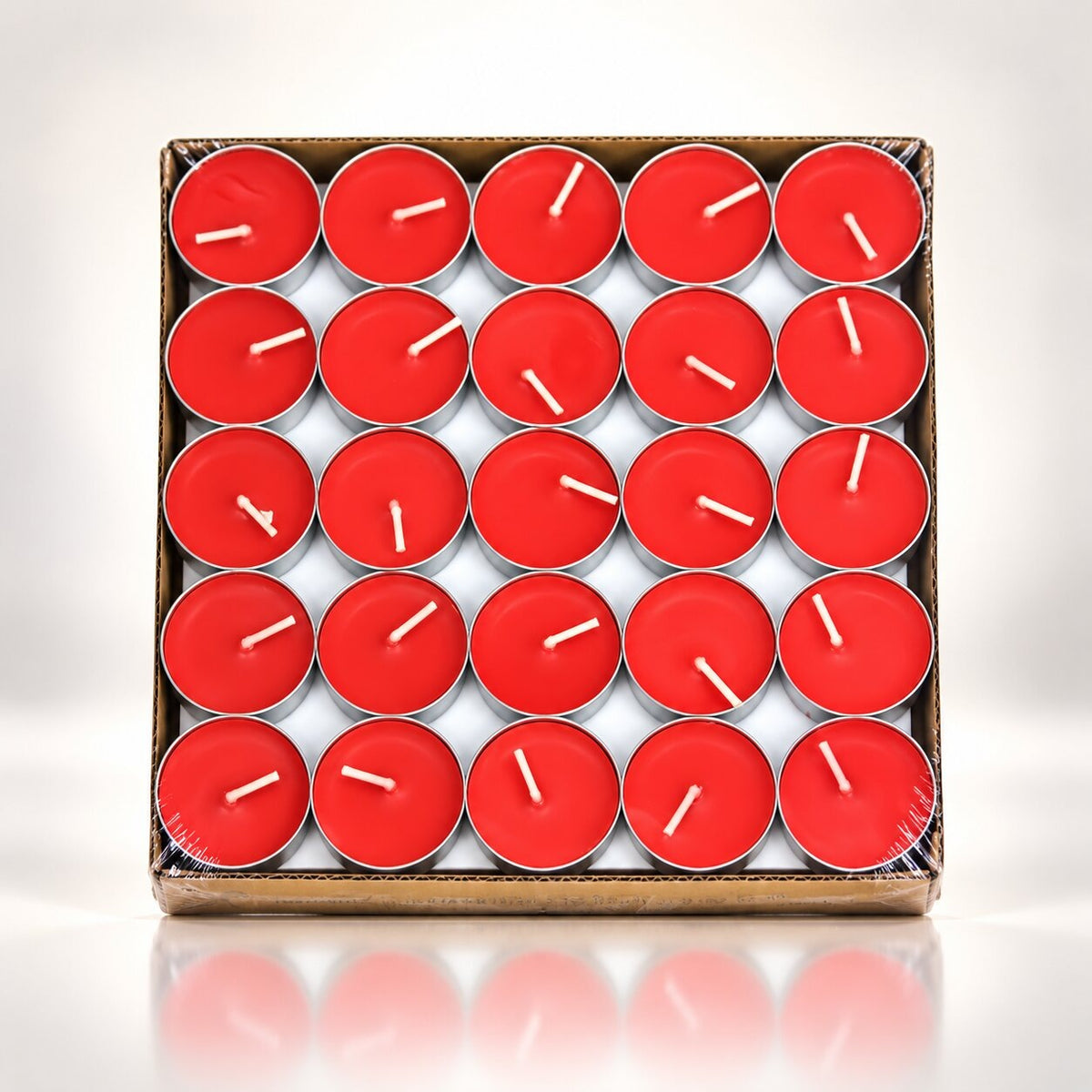 Citronella-scented tea lights in boxes of 50 - red
