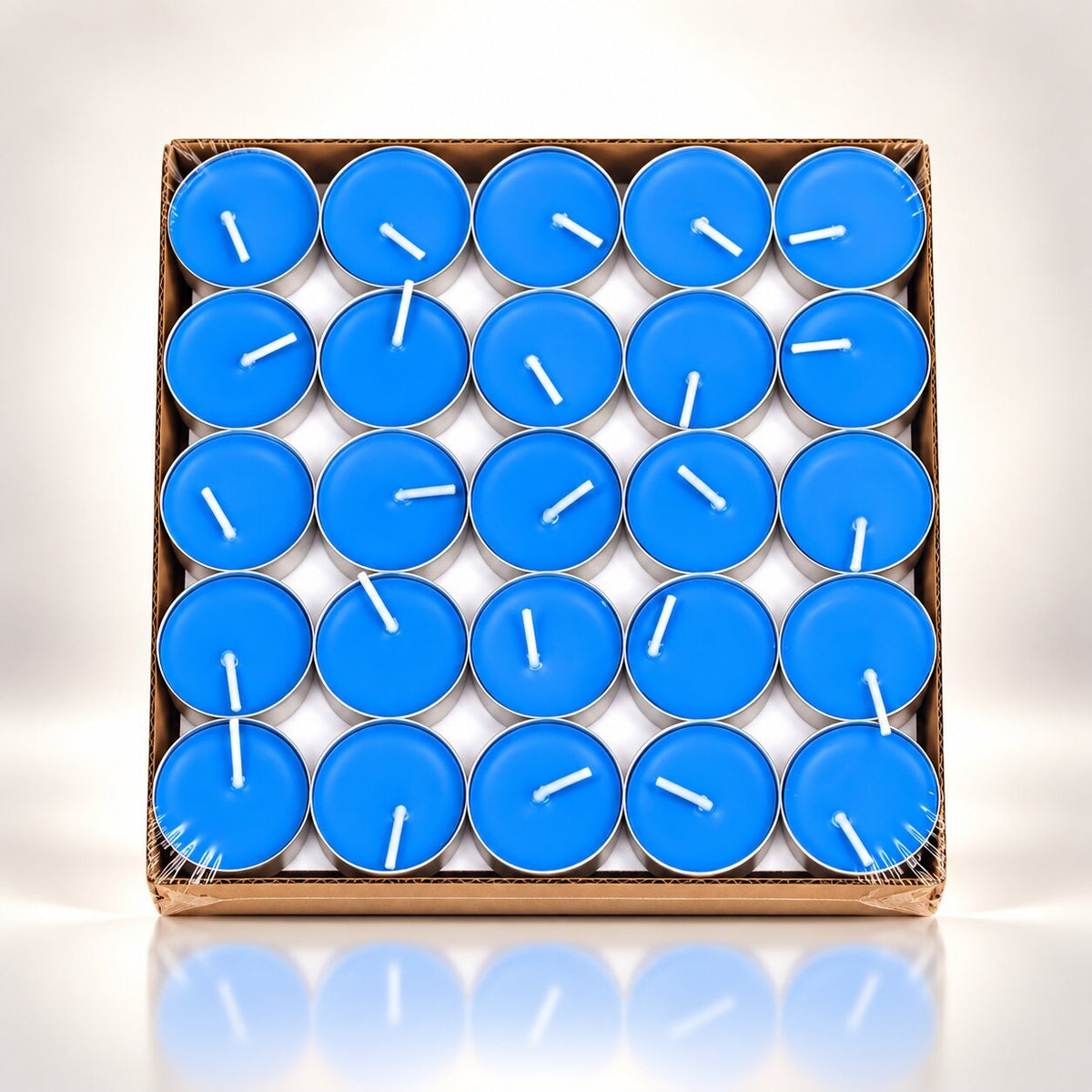 Citronella-scented tea lights in boxes of 50 - blue