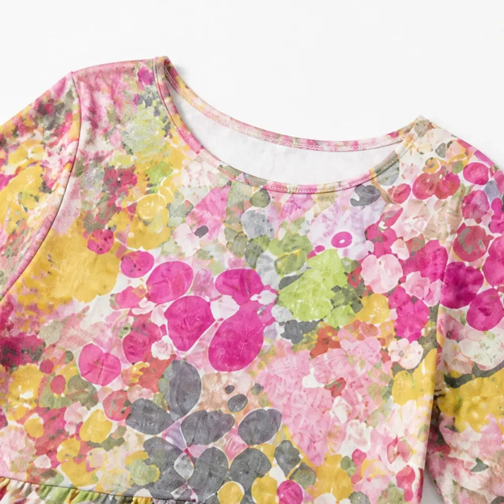Women's loose floral midi dress - detail