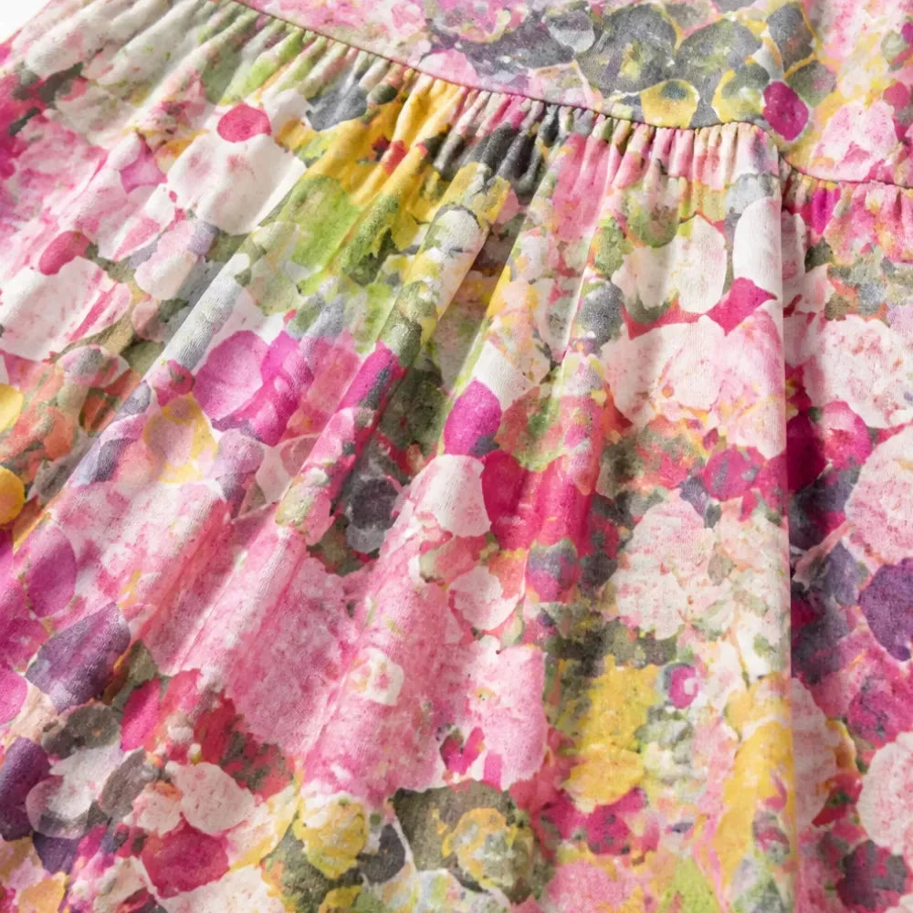 Women's loose floral midi dress - detail