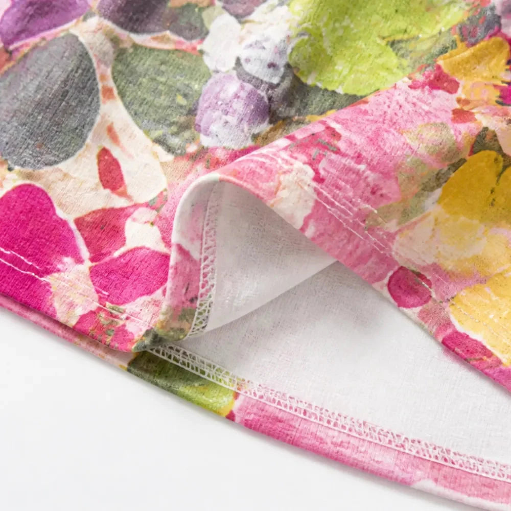 Women's loose floral midi dress - detail