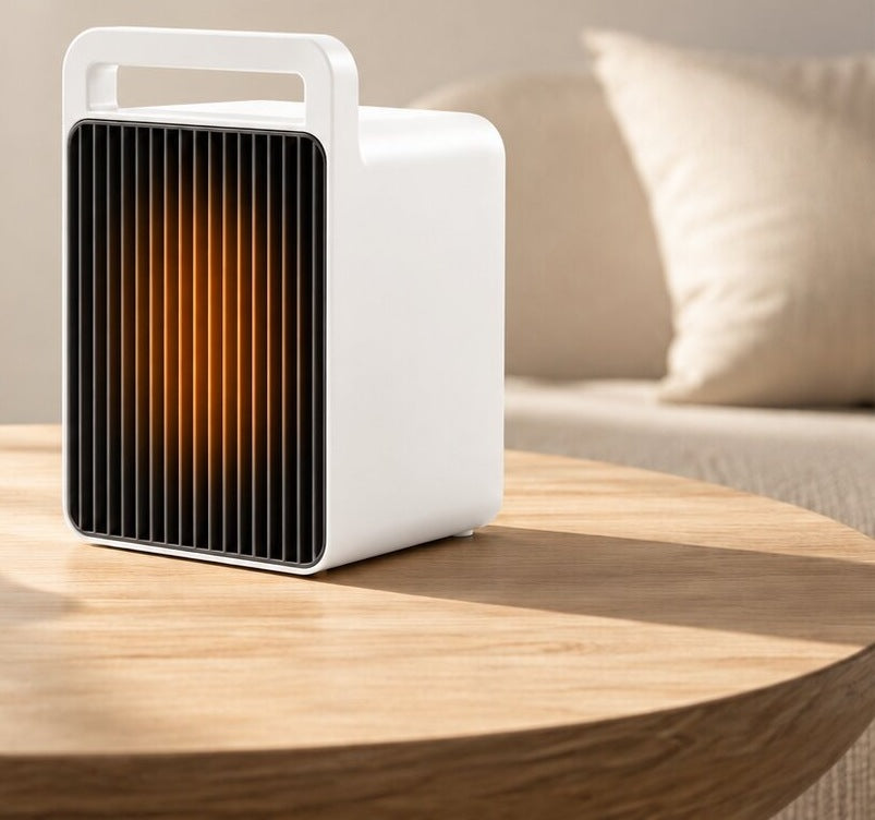 Compact 600 W ceramic heater with a carry handle - view 5