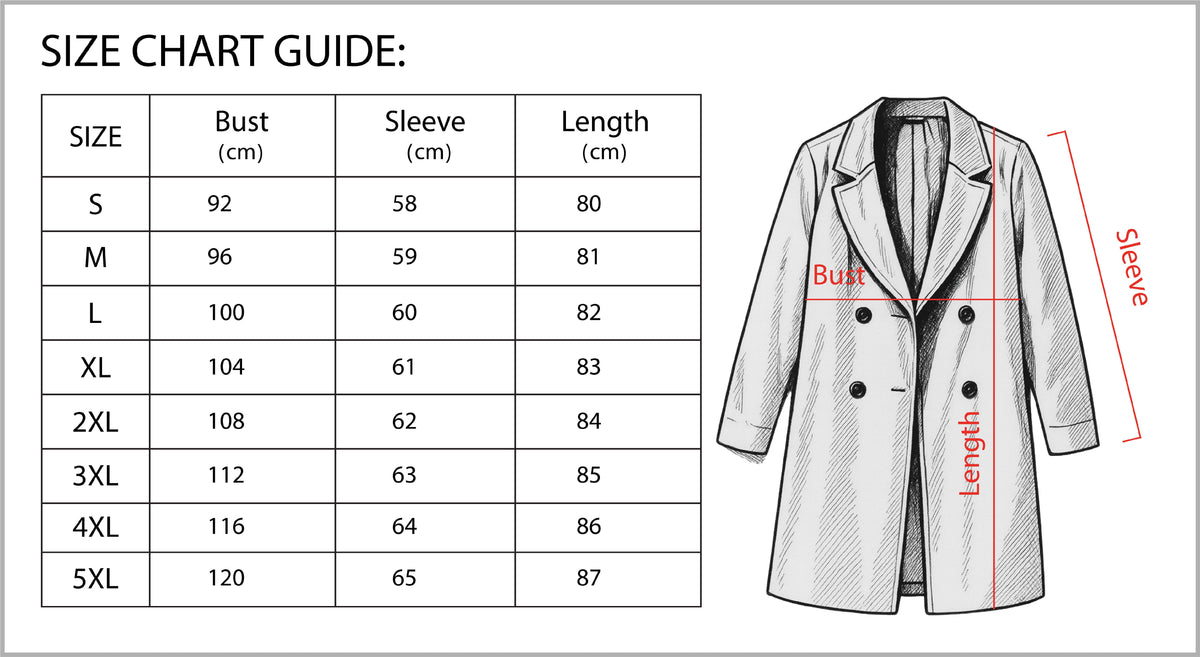 Longline double-breasted coat with a notch lapel and welt pockets