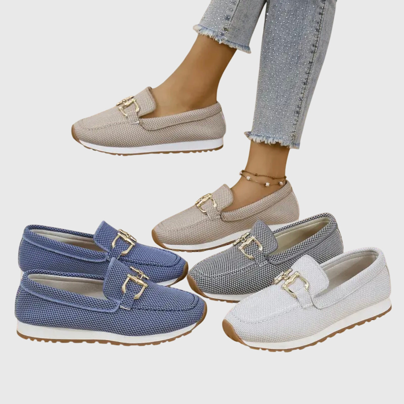 Women's Loafers - Orthopedic Loafers in Beige