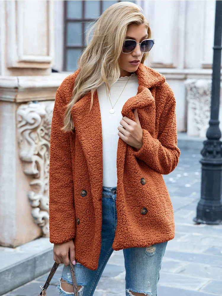 Women's Teddy Jacket in Orange