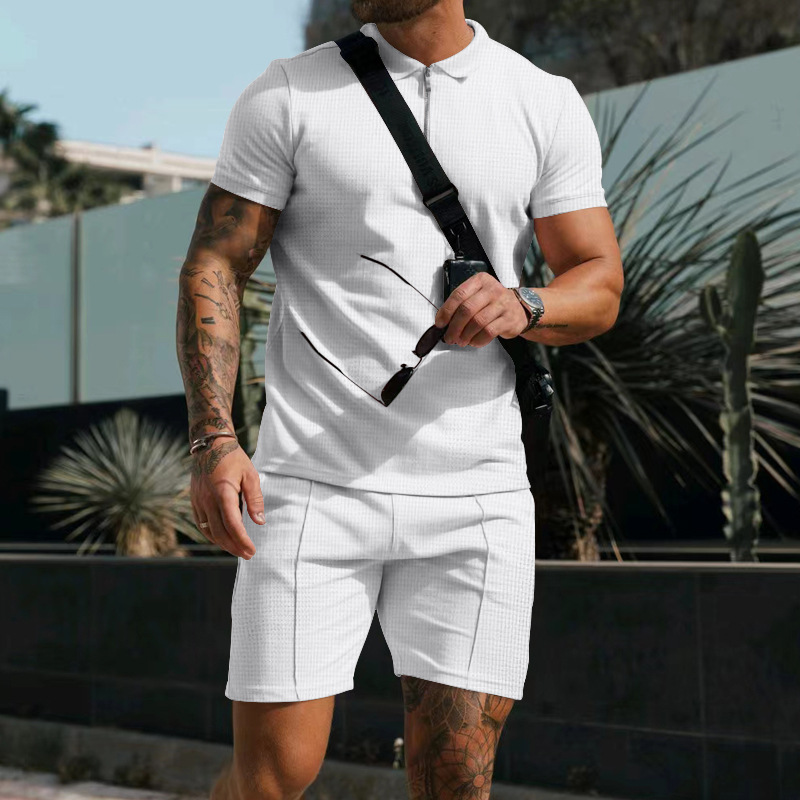 Men's Classic Two-Piece Co-Ord Set - Timeless Every-Occasion Outfit in Grey — close-up