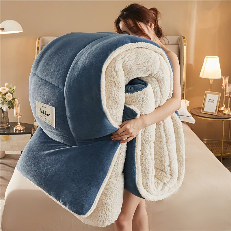 Duvet without cover with a flannel top and a sherpa underside - view 3