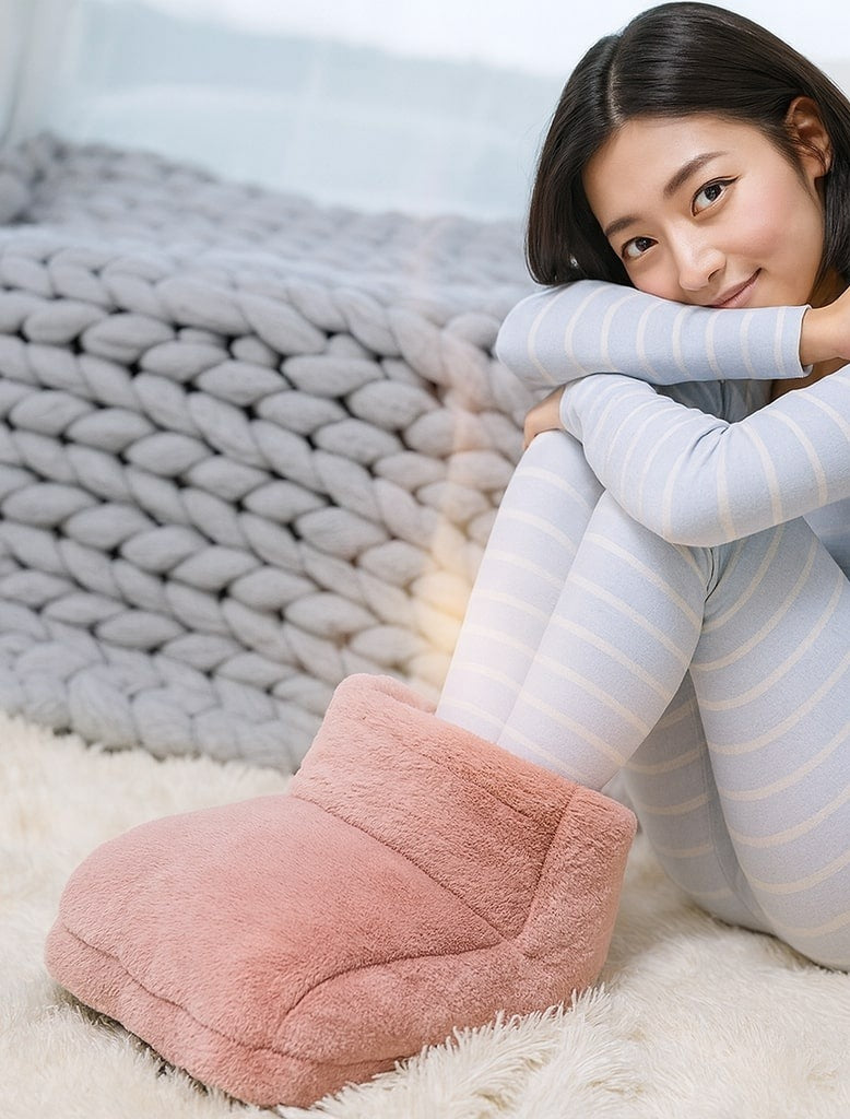 Electric plush foot warmer with USB cable - view 2