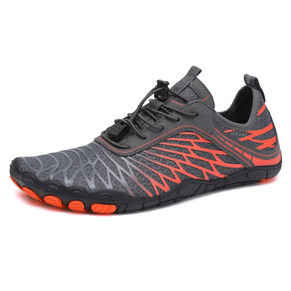 Ergonomic barefoot trainers with a wide toe box and quick laces