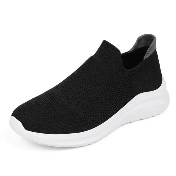 Ergonomic knit slip-on trainers with a thick sole