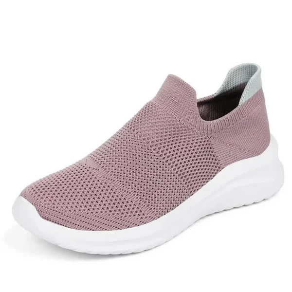Ergonomic knit slip-on trainers with a thick sole