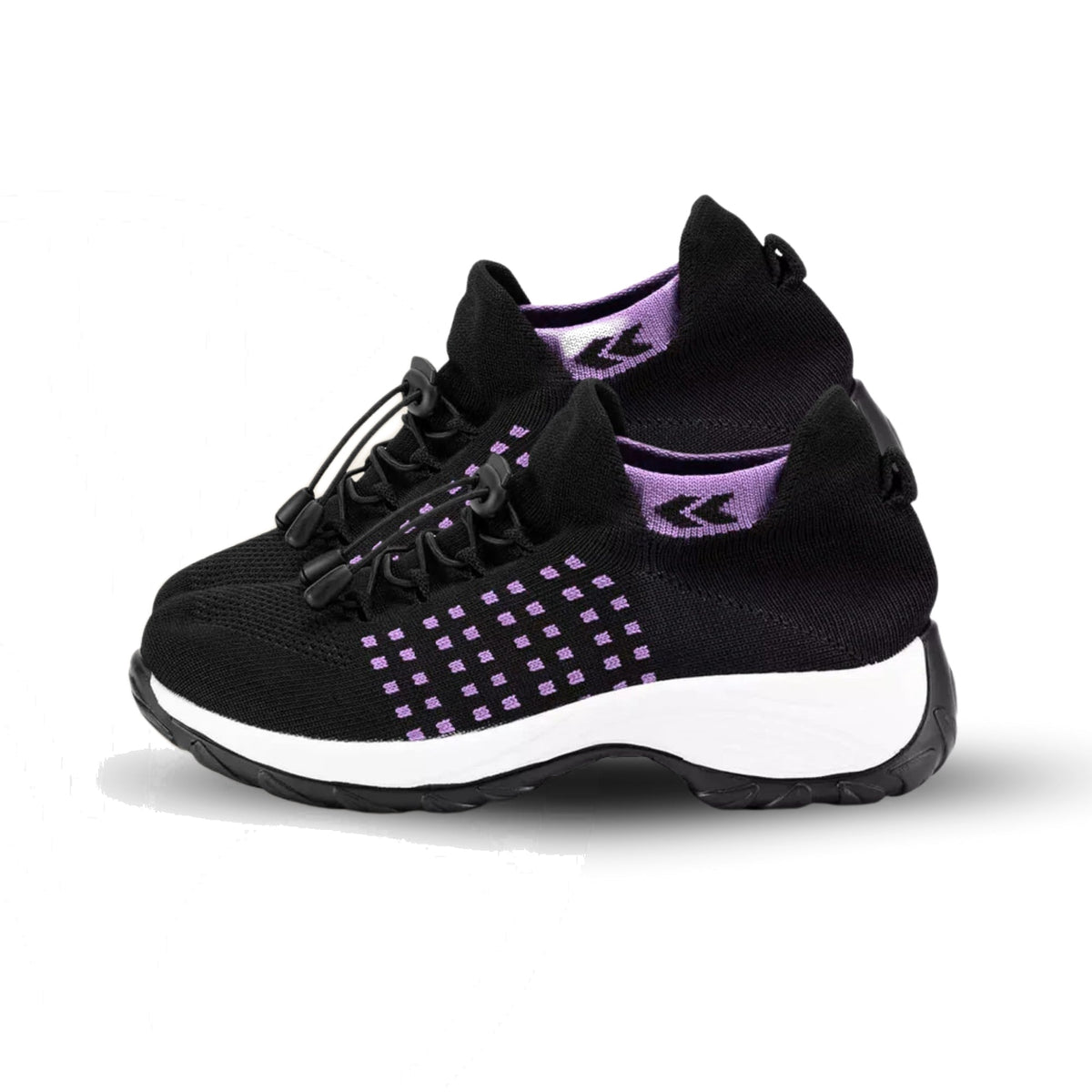 Women's ergonomic slip-on trainers with a sock collar and toggle laces