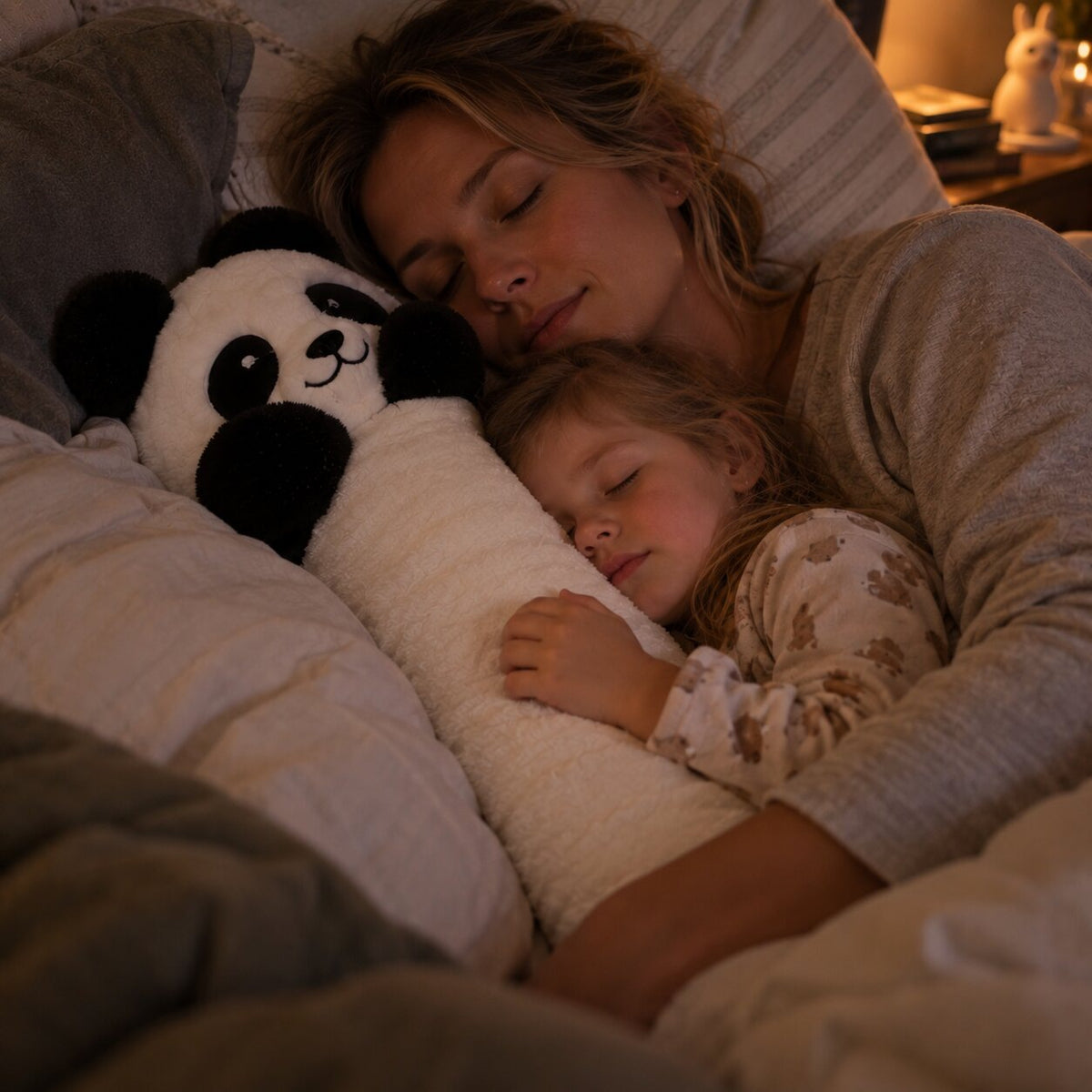 Extra long 75 cm hot water bottle with a plush panda cover - view 4