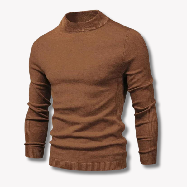 Men's mock neck jumper in Rust