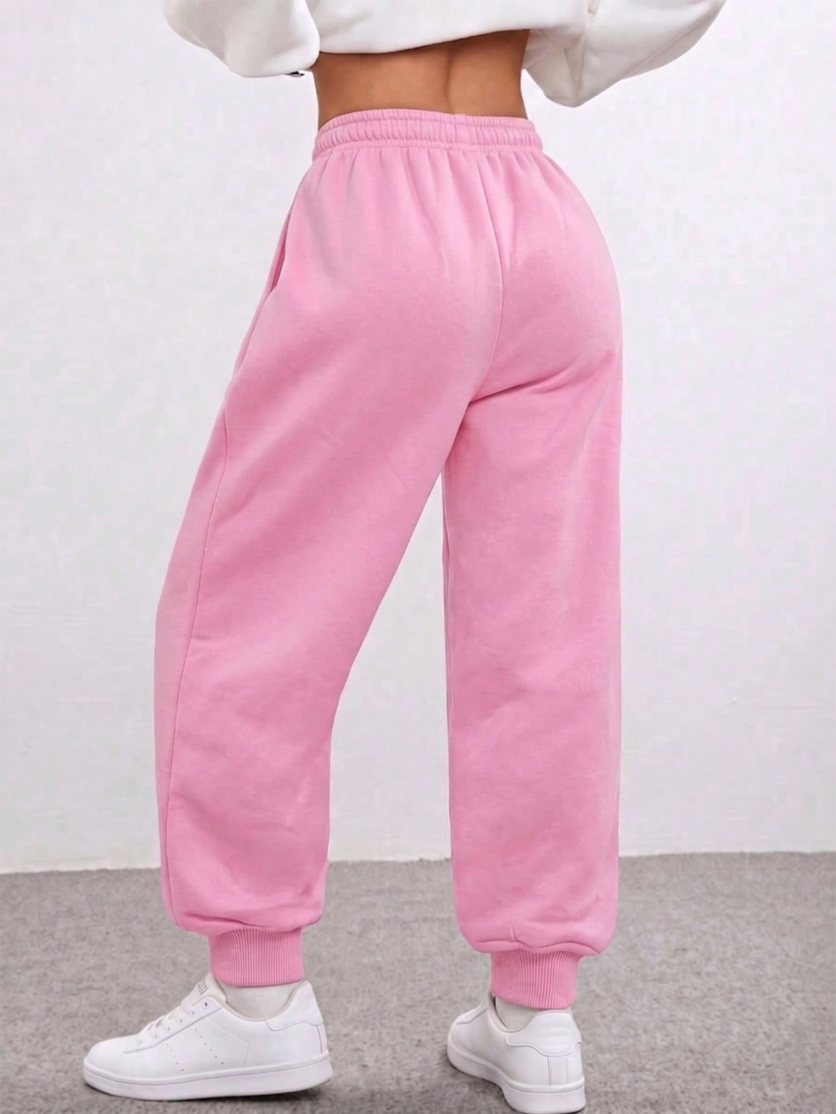 Fleece lined joggers for women with a teddy lining and drawstring - view 10
