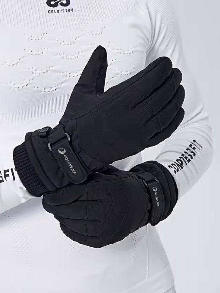 Ski gloves with fleece lining, grip palm and adjustable wrist strap - view 2