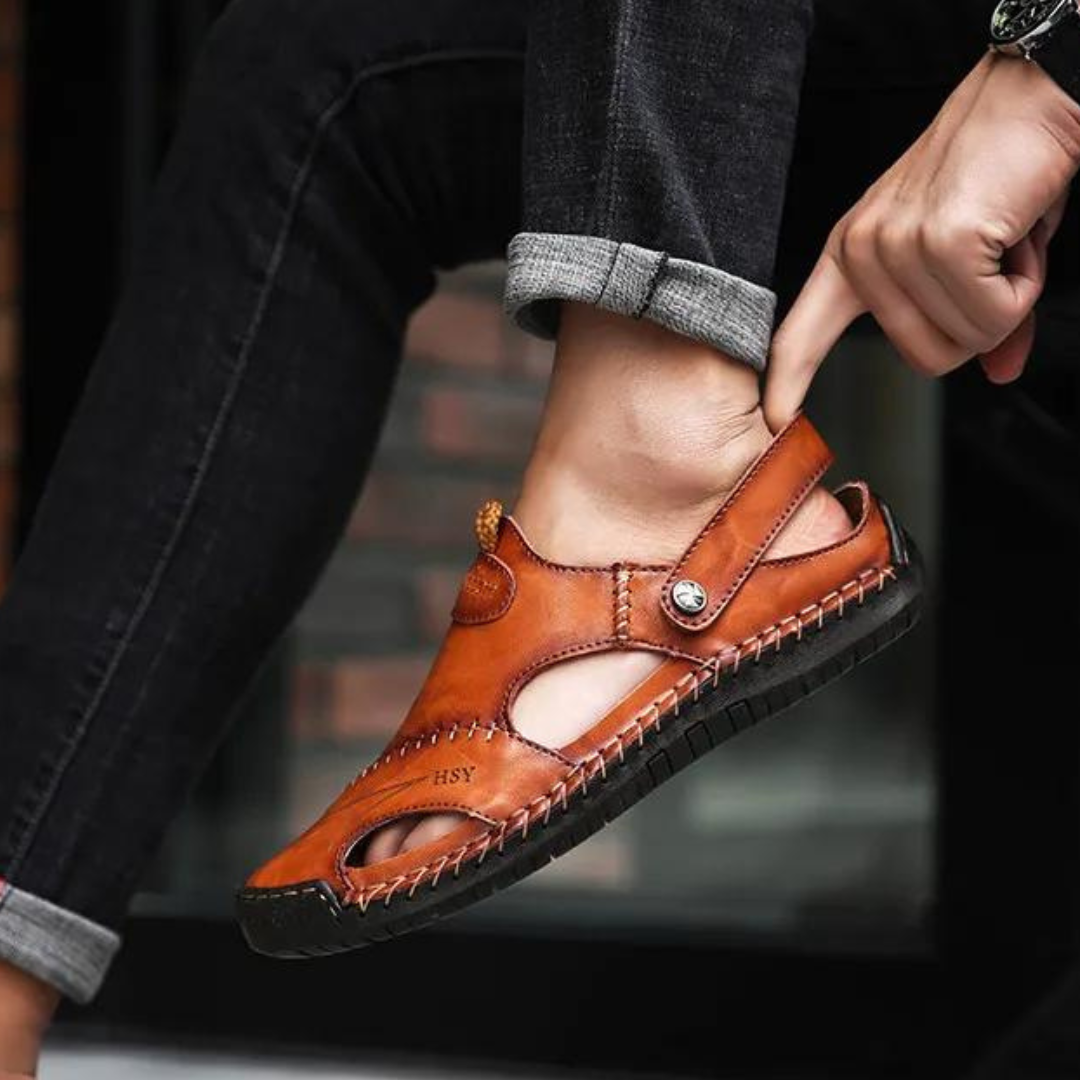 Leather Two-Way Strap Sandals — view 6