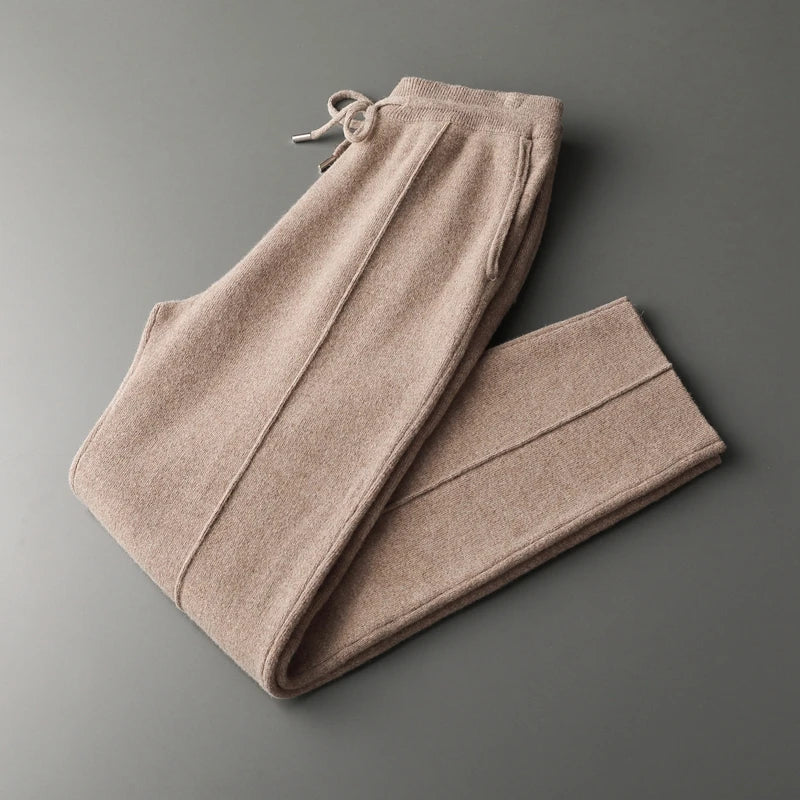 Men's Cashmere Blend Wool Trousers - front view | SAINT DOR