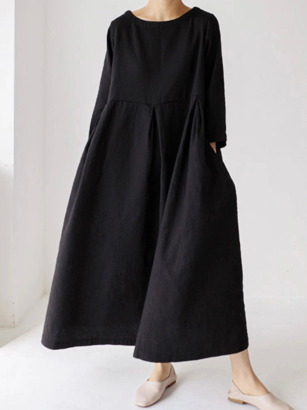 Women's Ivonne Cotton Maxi Dress – Side Pockets Casual – view 12
