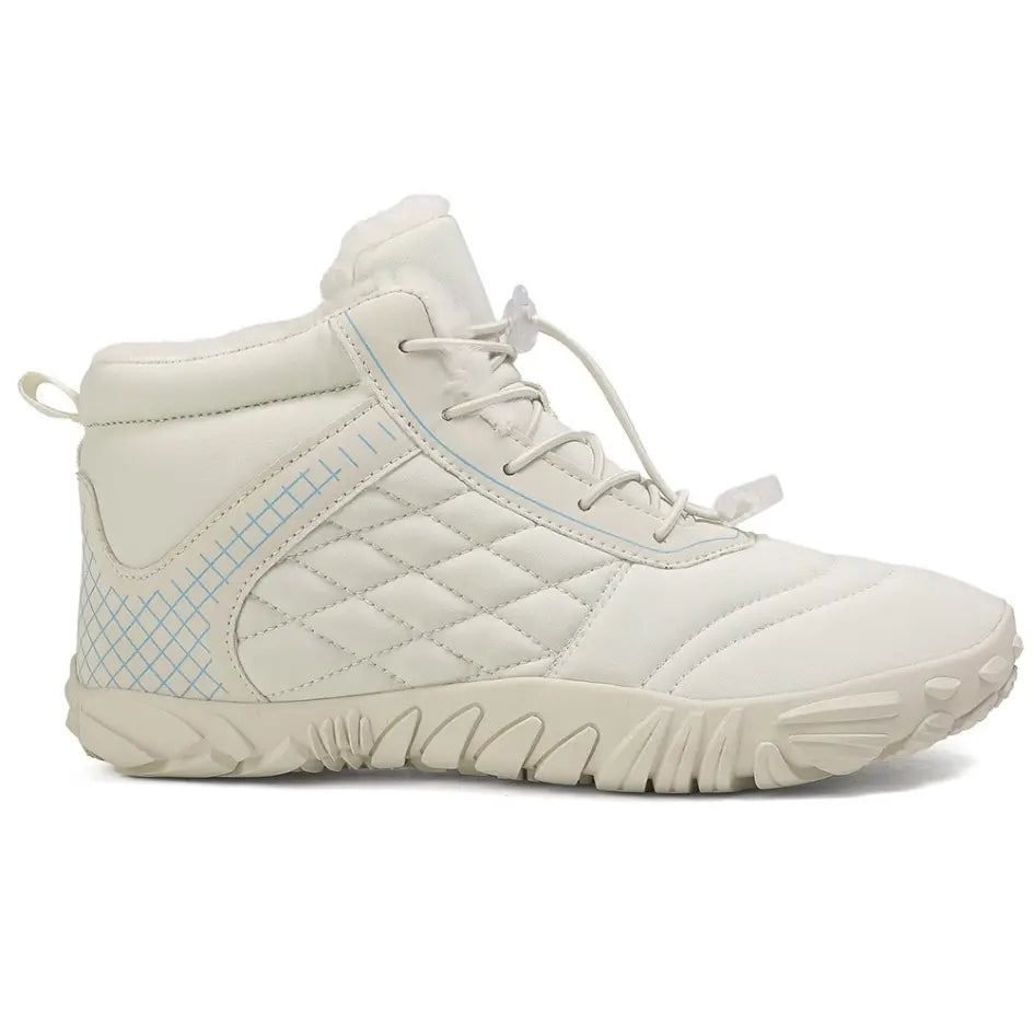 Unisex barefoot winter shoes with elastic laces and a wide toe box