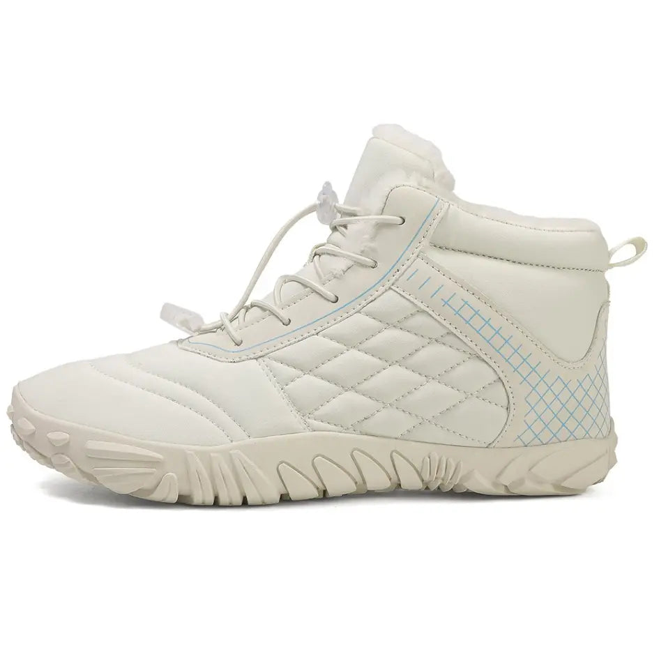 Unisex barefoot winter shoes with elastic laces and a wide toe box
