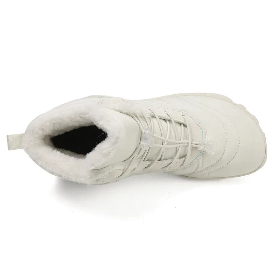 Unisex barefoot winter shoes with elastic laces and a wide toe box