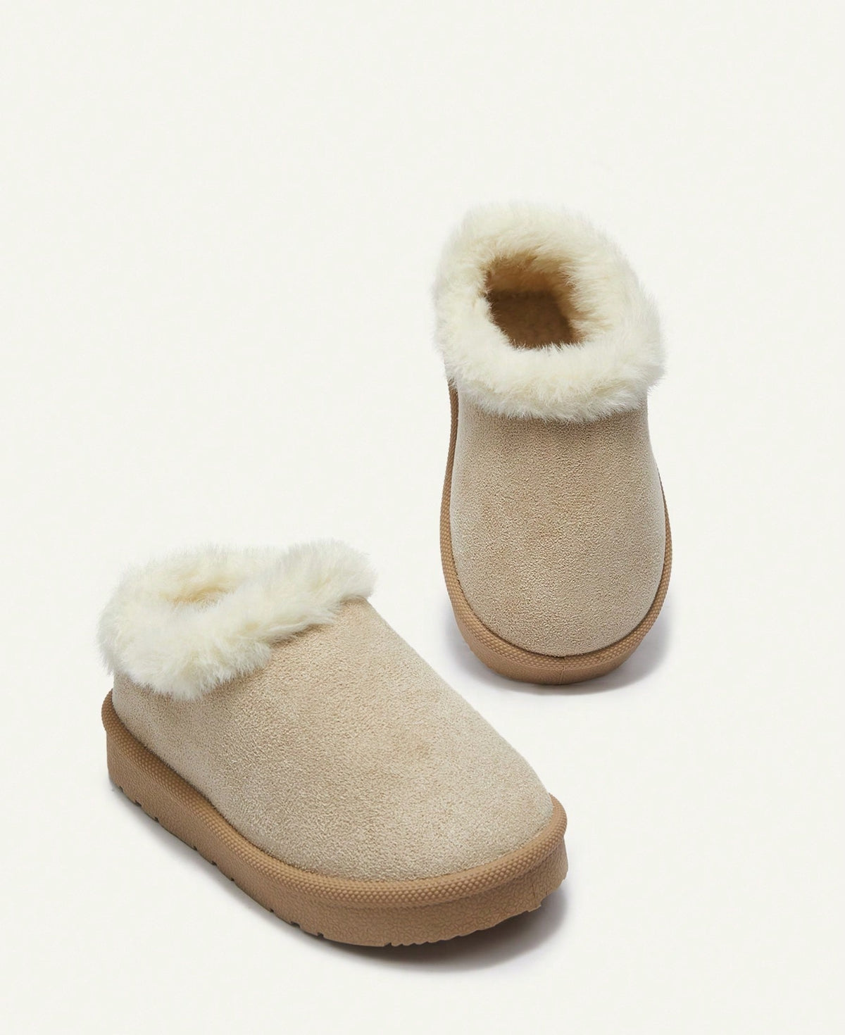 Slippers for girls with a thick plush collar, plush lining and a firm sole with tread - view 11