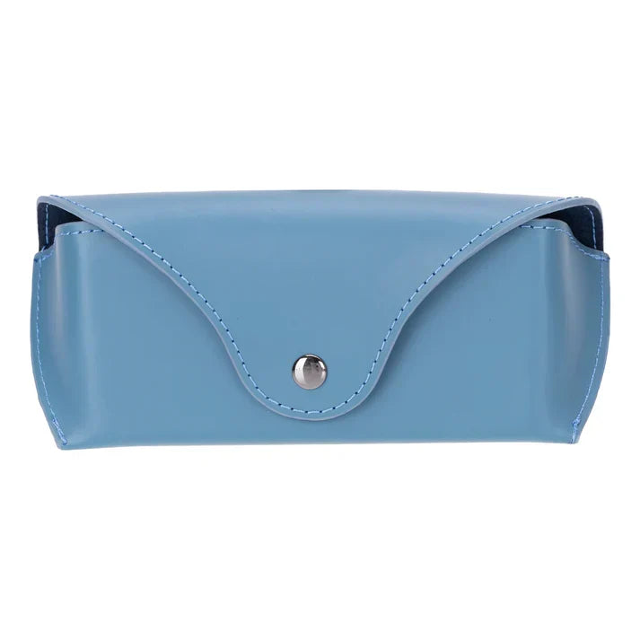 Leather Glasses Case in Light Blue