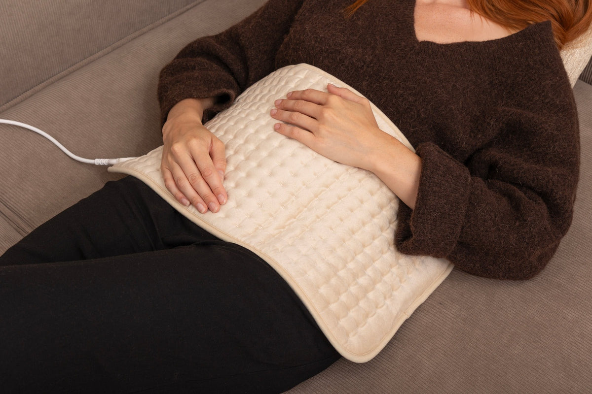XL electric heating pad with a removable cover and a controller with display - view 3