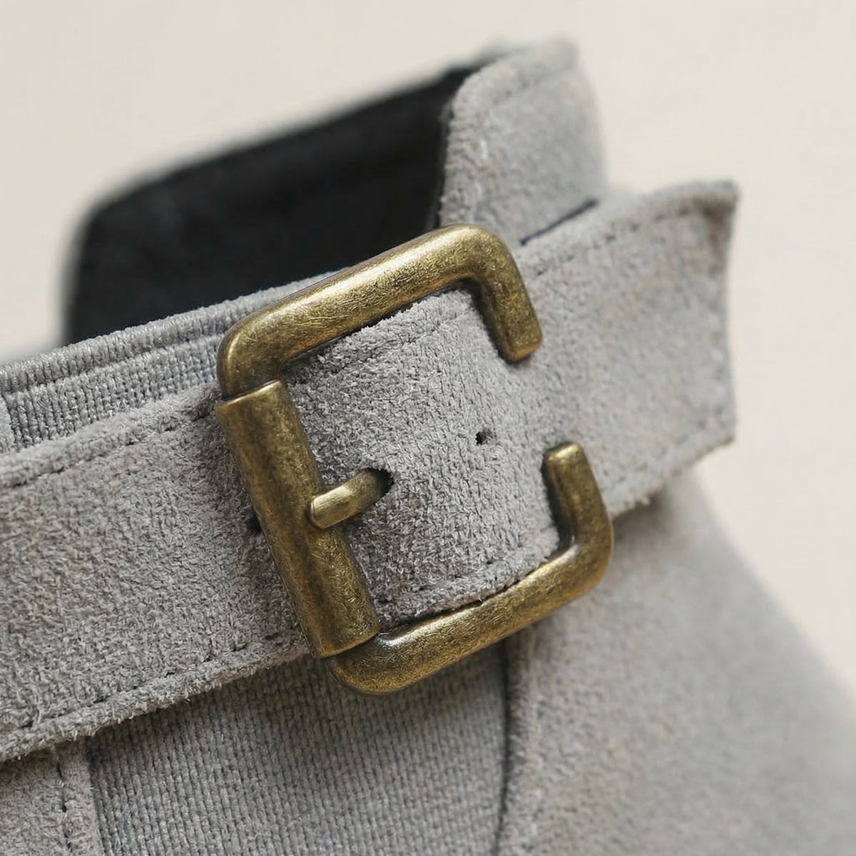Women's slip-on suede-look ankle boots - detail